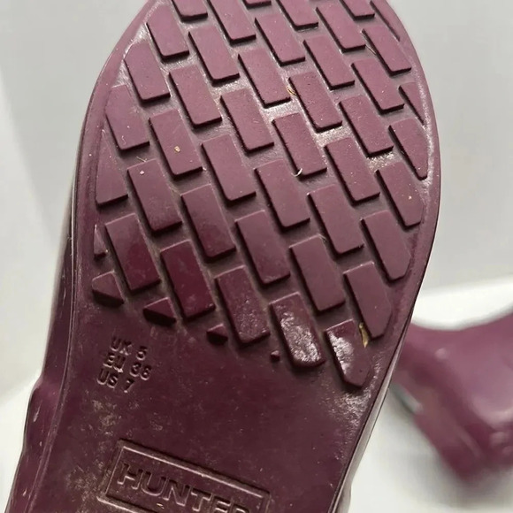 Hunter Rigley Rain Boots Tall Quilted Pull On Boot Waterproof Maroon Red Size 7 - Picture 11 of 13